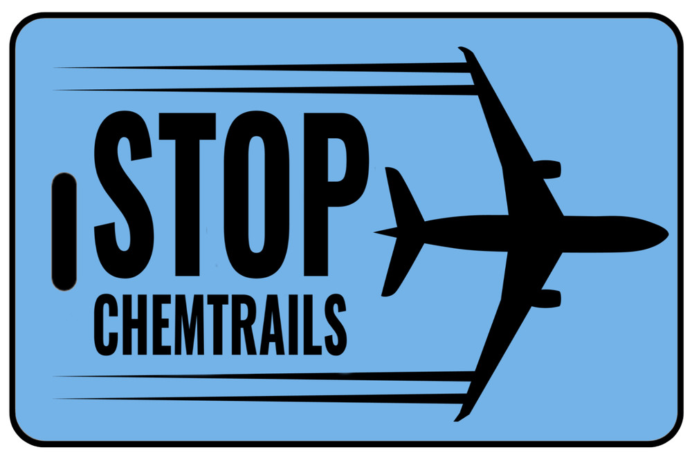 Personalized Sky Blue STOP ChemTrails Luggage/Bag Tag