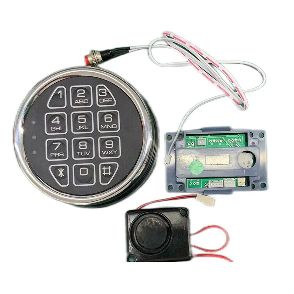 Gun Safe lock Replacement Chrome Keypad include 2 Override Keys &Solenoid Lock