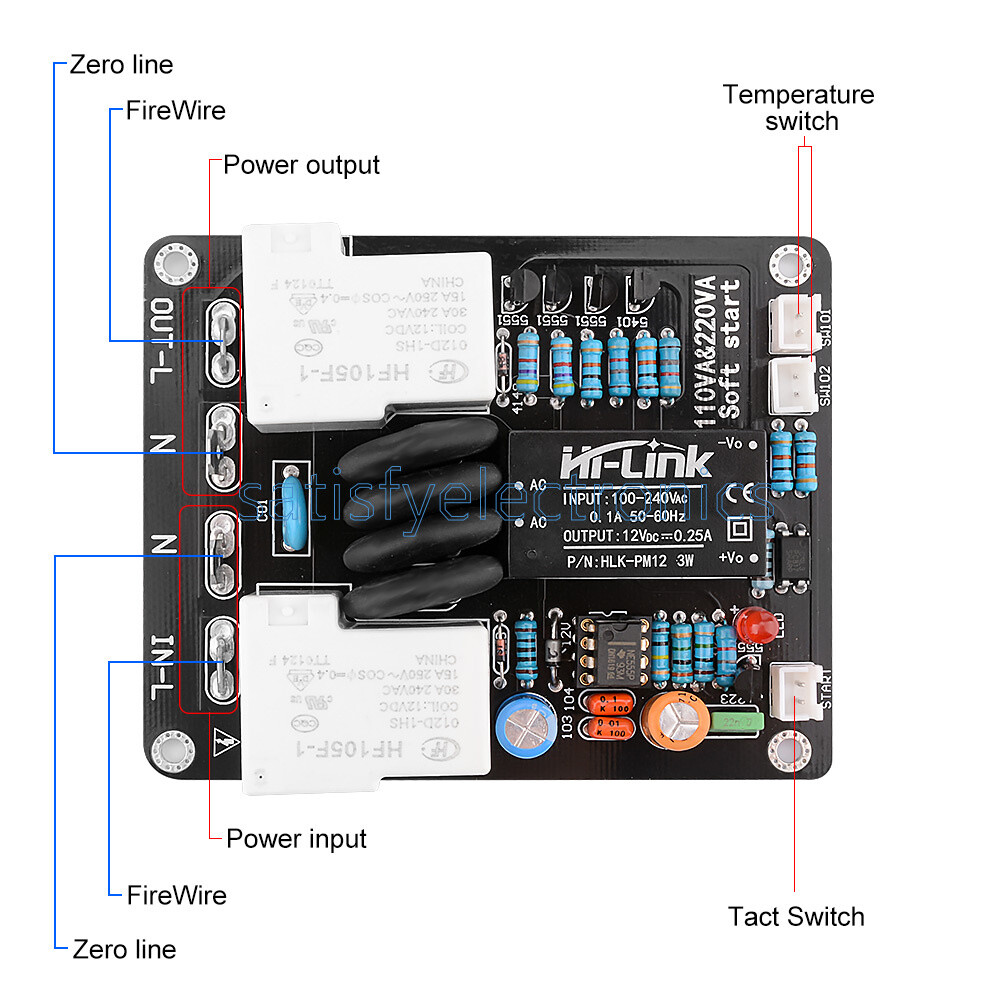 2000W High Power Soft Start Board 30A Dual Temperature Control For Amplifier