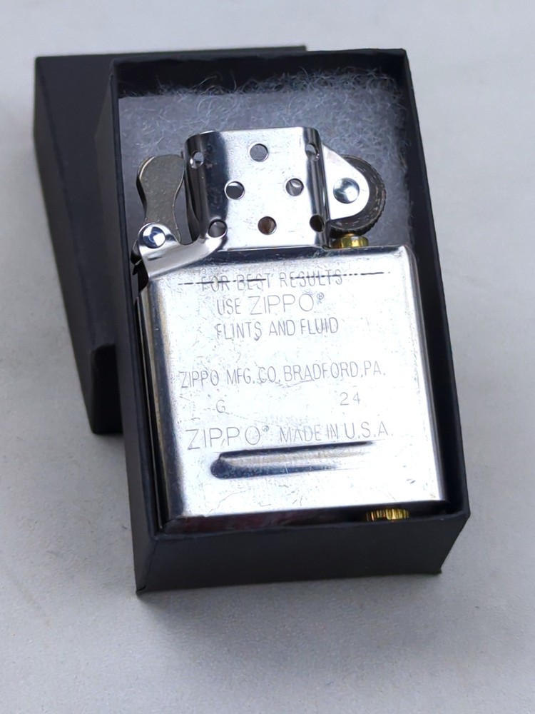 ZIPPO Lighter Insert, CHROME Plated REPLACEMENT (No Outer Case), Year 2024, NEW