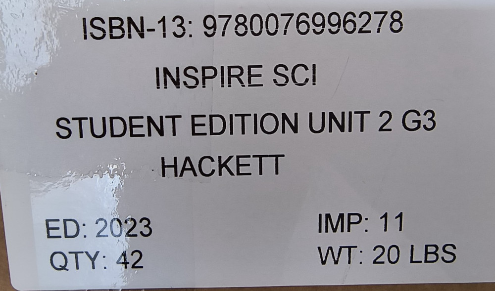 Inspire Science Grade 3 Units 1-4 Student Edition Workbook Set