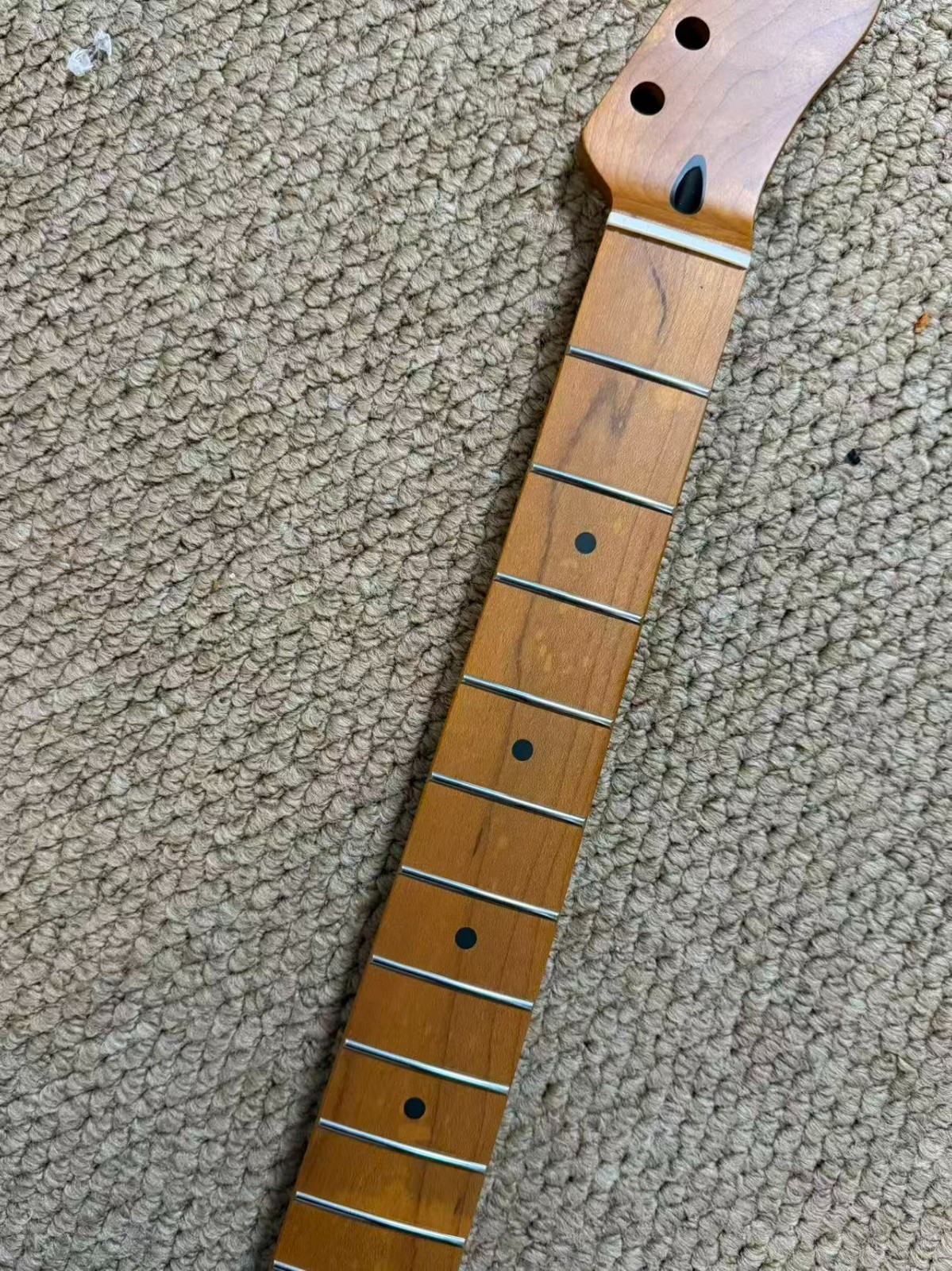 22 Frets Canadian Roasted Maple T-Style Electric Guitar Neck Bone Nut Satin 9.5"