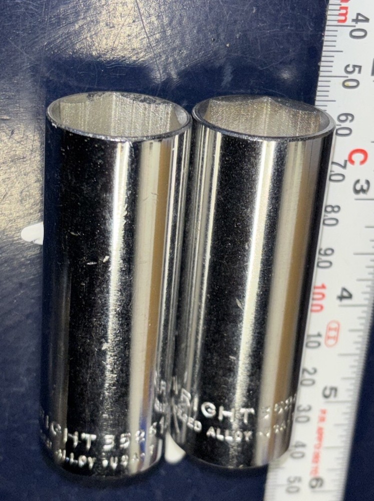 Wright Tool 13/16” 6PT Deep Hand Socket 3/8” Drive 3526 USA TWO SOCKETS