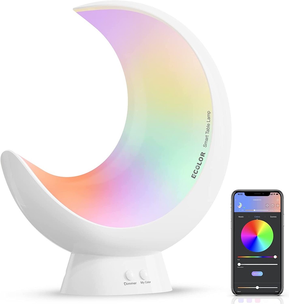 Ecolor LED Night Light Smart Dimmable Moon Lamp Android App Control for Bedroom