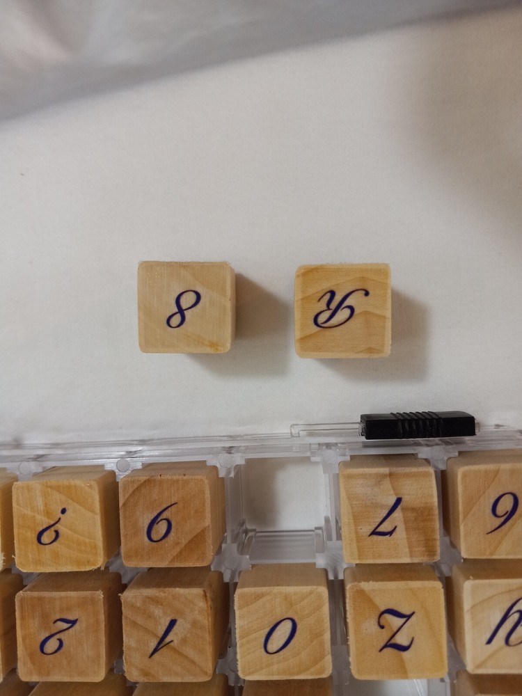 Stamp Set Wood Block Cursive Alphabet Font Forty Count With Case