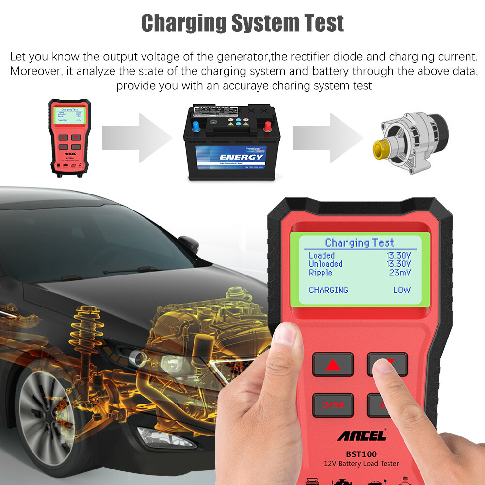 12V Car/Boat/Motorcycle Load Battery Tester Digital Analyzer Bad Cell Test Tool