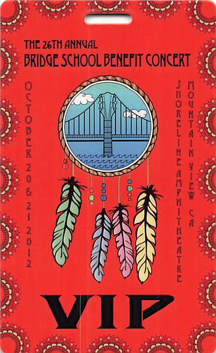 26th Annual Bridge School Benefit Backstage Pass Mountain View 2012 Red VIP L...