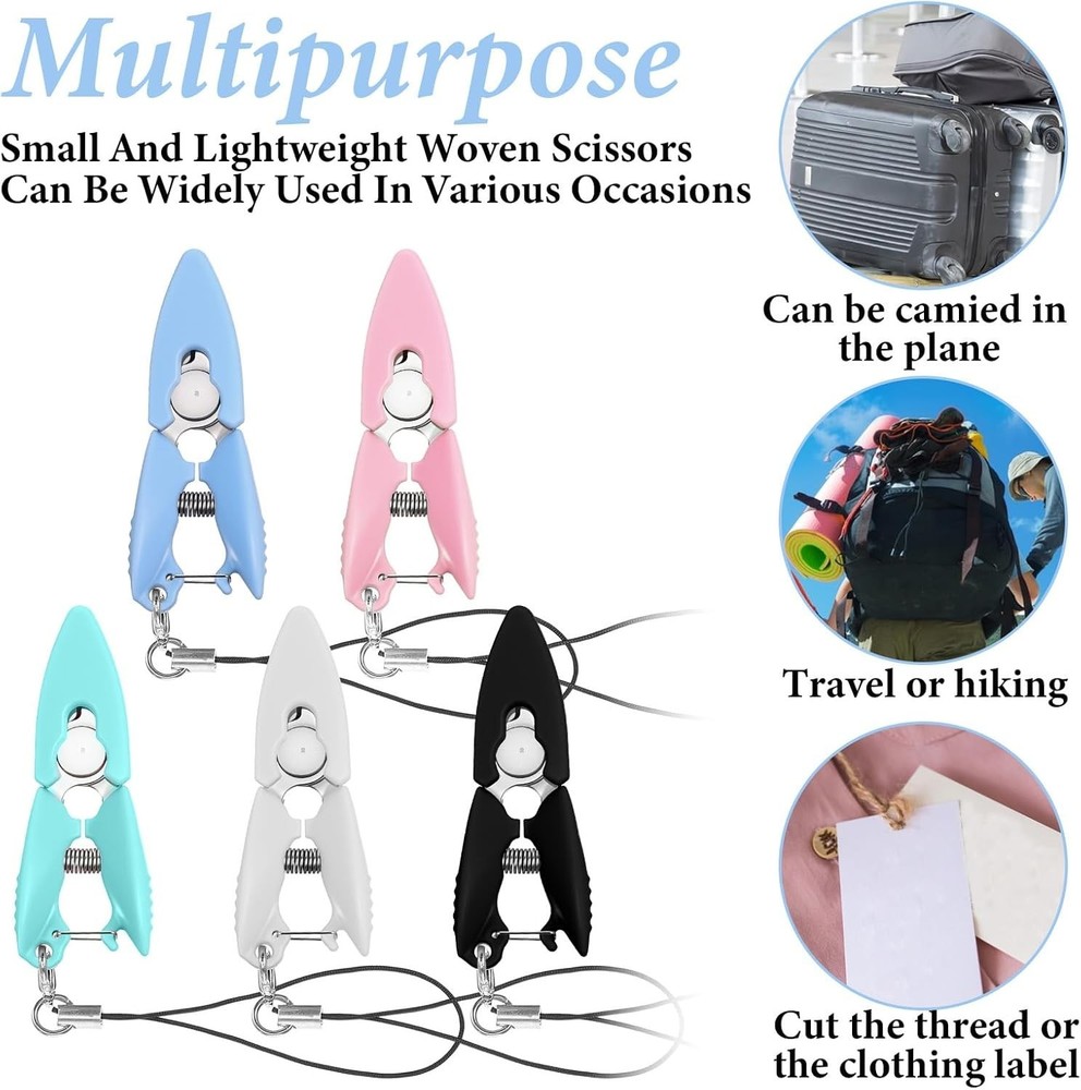 5pcs Small Sewing Scissors with Cover - TSA Approved Mini Scissors Travel Set