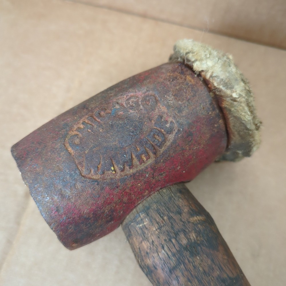 Vintage Chicago Rawhide Rawhide Mallet Hammer 1 Soft Face Insert