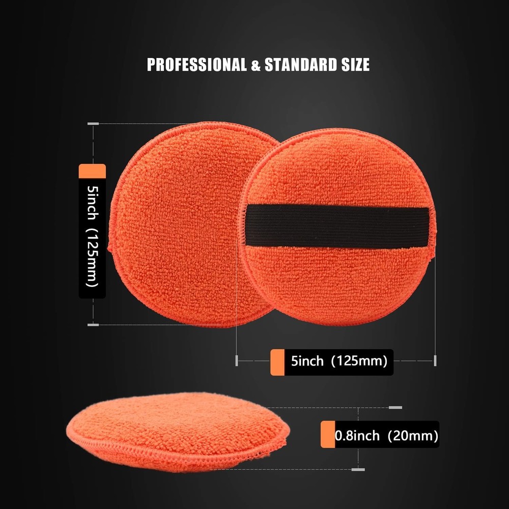 Microfiber Applicator Pads, 9Pcs 5 inch Car Wax Applicator Hand Polishing