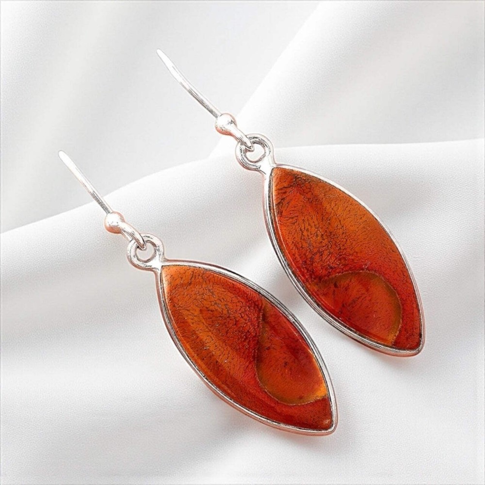 Red Moss Agate Solid 925 Sterling Silver Earrings