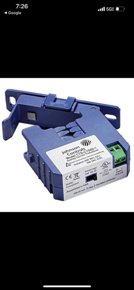 3 - Johnson Controls Ctd-C2g00-1 Current Transducer, Split,Foot Mounted