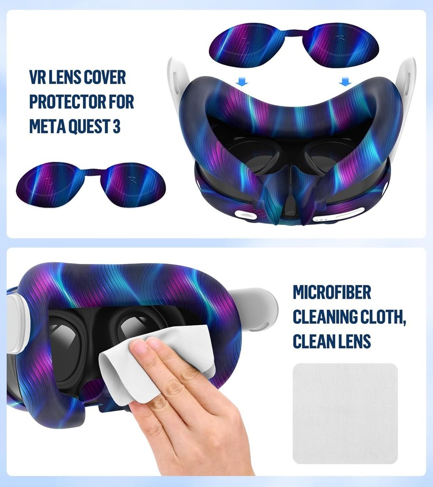 Silicone Cover Set Compatible with Oculus/Meta Quest 3, Touch Controller Grip...