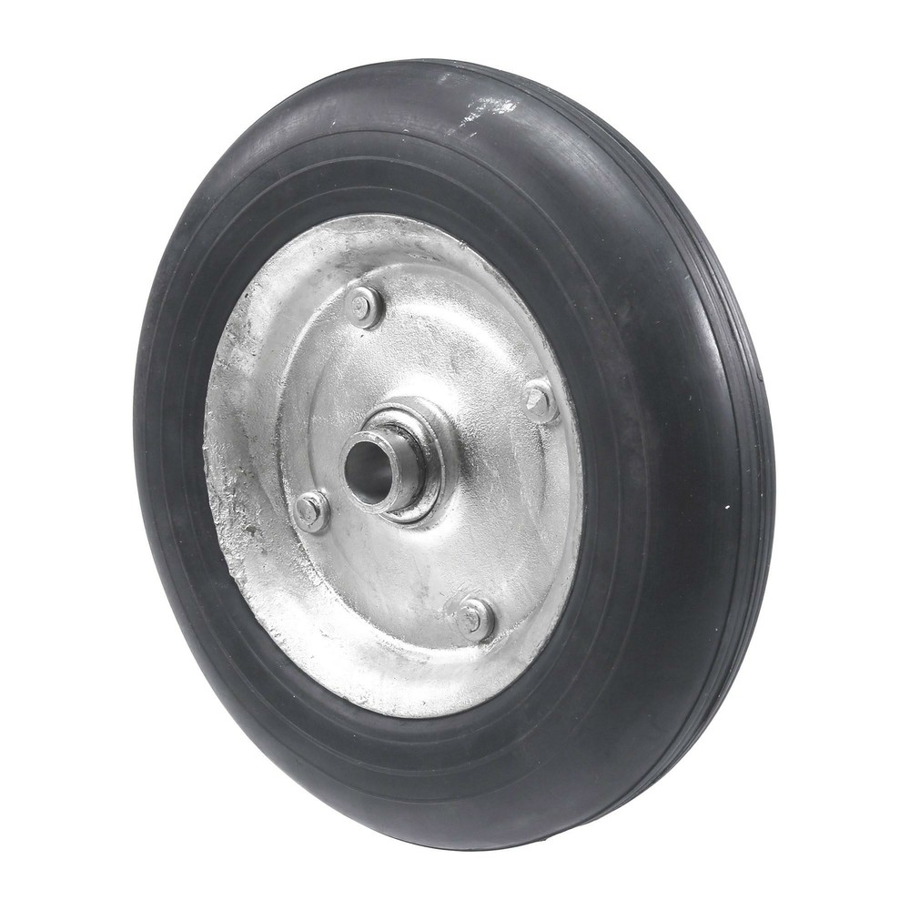 Chain Link 8" Solid Black Rubber Wheel for Residential Gates- Helper Wheel