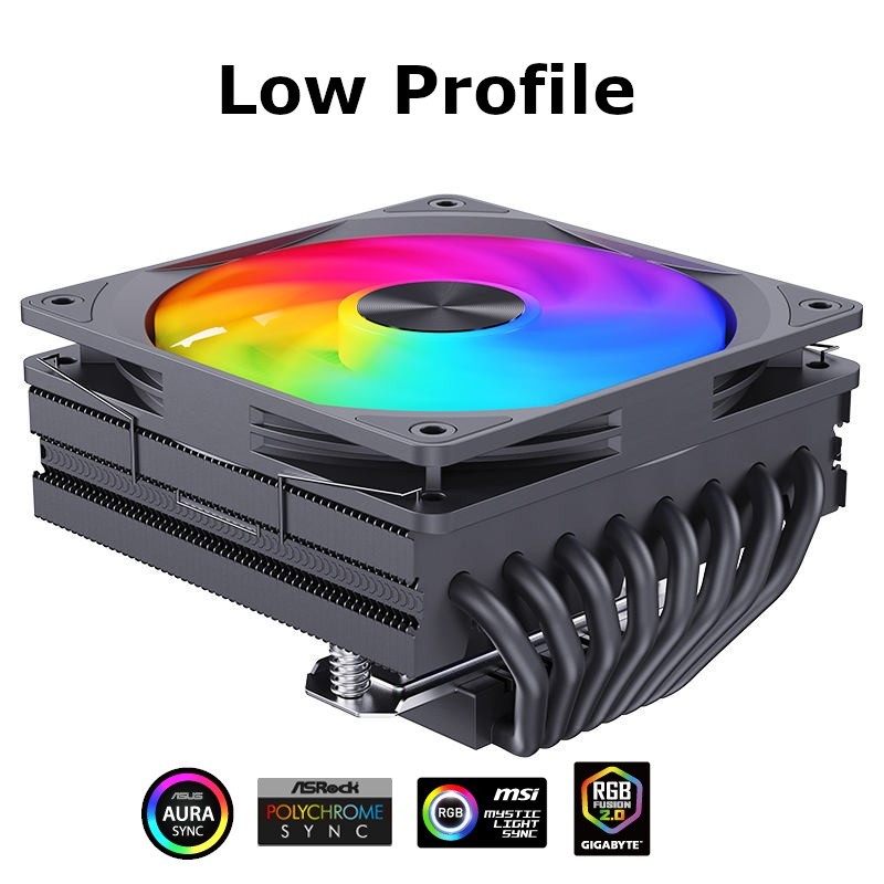 High Performance 8-Heatpipe CPU Low Profile Heatsink Cooler ARGB for AMD Intel