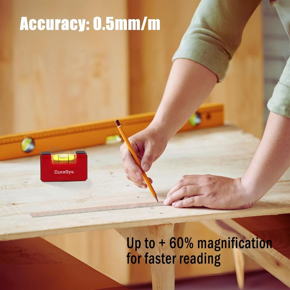 Mini Magnetic Portable Level, 1 Vial Compact Horizontal Vertical Level Tool, 2.5