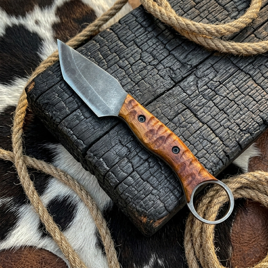 Handmade Fixed Blade Hunting Knife with Sheath, EDC Outdoor Bushcraft Knife