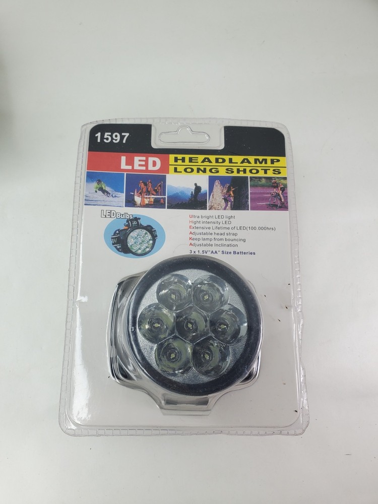 LED Long Shots Headlamp Flashlight for Work Or Play Adjustable Head Strap