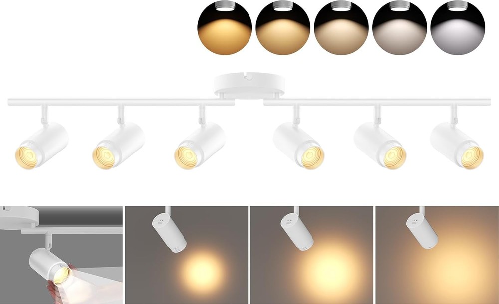 6 Light LED Track Lighting Kit White