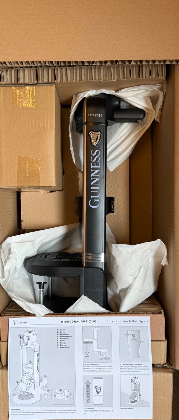 Guinness MICRO DRAUGHT 2.0 USA TARIFF included in Price, GUINNESS QR Serial Code