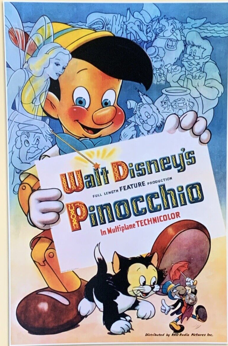Pinocchio Movie Poster 1940 Walt Disney's RKO Pictures #0040