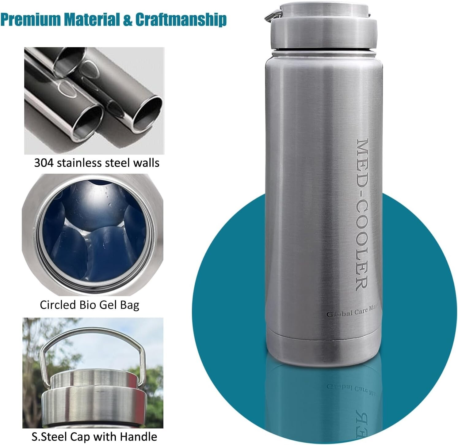 Portable Insulin Cooler Bottle - Extra Large Travel Cooling Medication Bottle