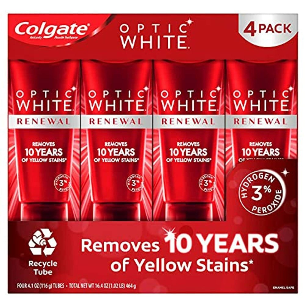 Colgate Optic White Renewal Toothpaste 4.1 oz, 4-Pack