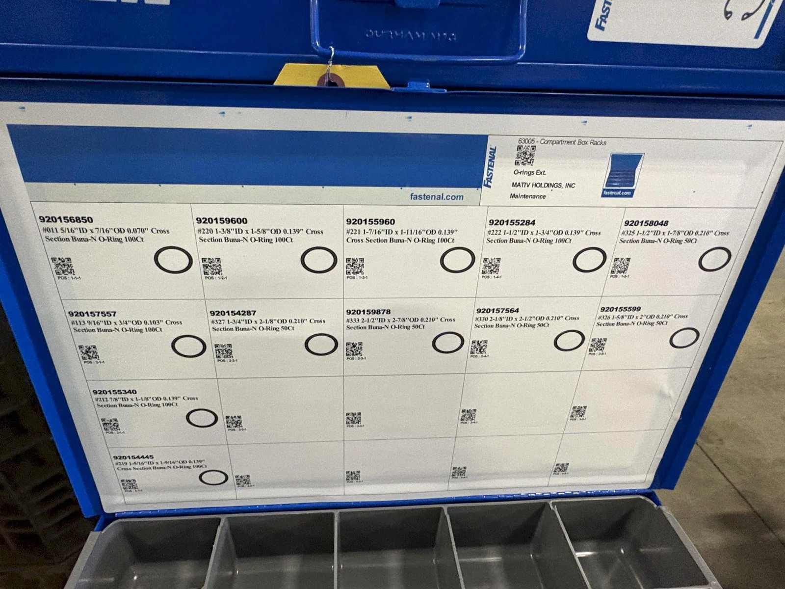 Fastenal 12 Drawer Parts Cabinet w/ Removable Drawers and Content