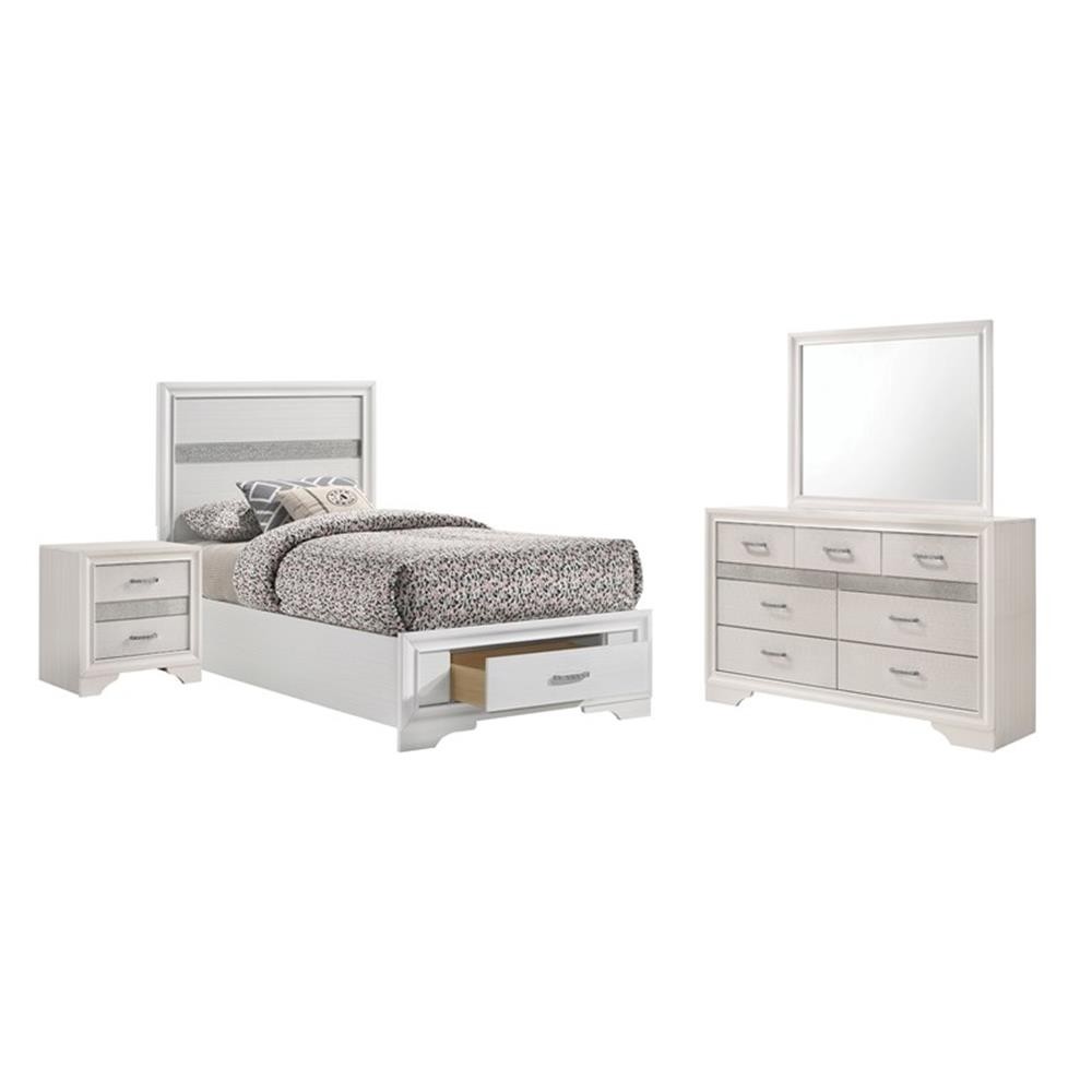 Miranda 4-piece Twin Bedroom Set White