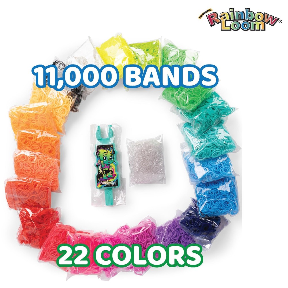 Rainbow Loom: 11,000 Neon Bands AutoLoom Refill Mega Pack + Small, multi