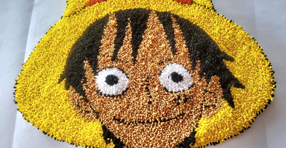 Handmade Luffy Punch Needle Wall Hanging, Coaster
