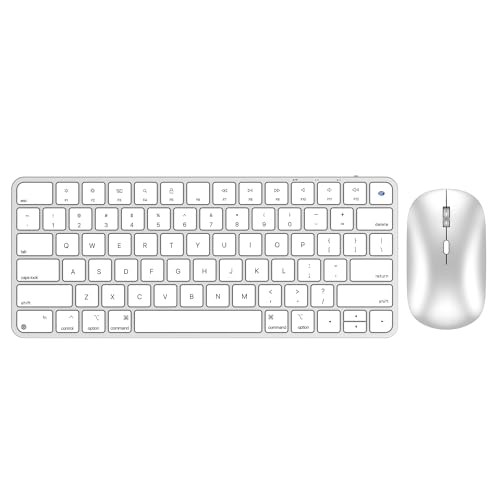Bluetooth Keyboard and Mouse for Mac, Rechargeable, Mini Size, Ultra Slim,
