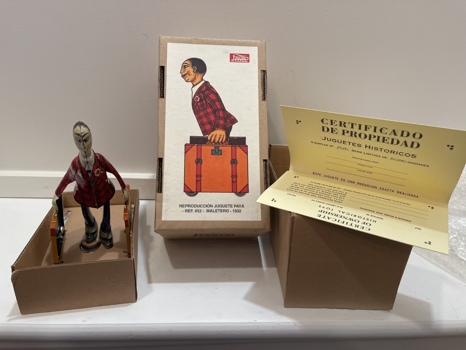 Paya Student 1932 Reproduction Vintage Wind-Up Maletero Jaguete Ref 852 w/Box