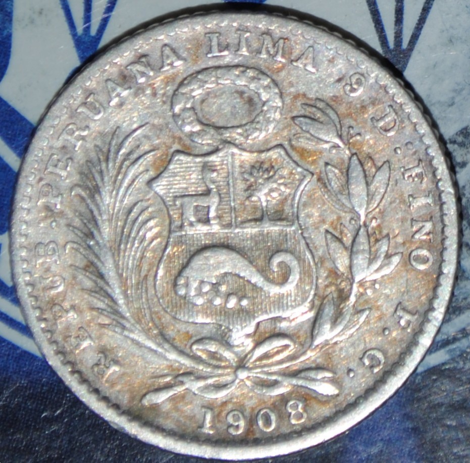 Peru 1 Dinero 1908 {{{B314