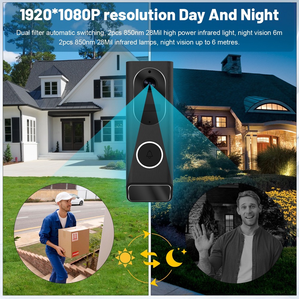 Wireless Security Smart WiFi Doorbell Intercom Video Camera Door Ring Bell Chime