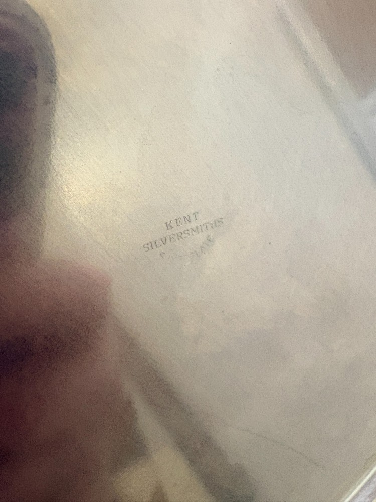 Vintage Kent Silversmiths Silverplate Covered Casserole Dish Pyrex Insert