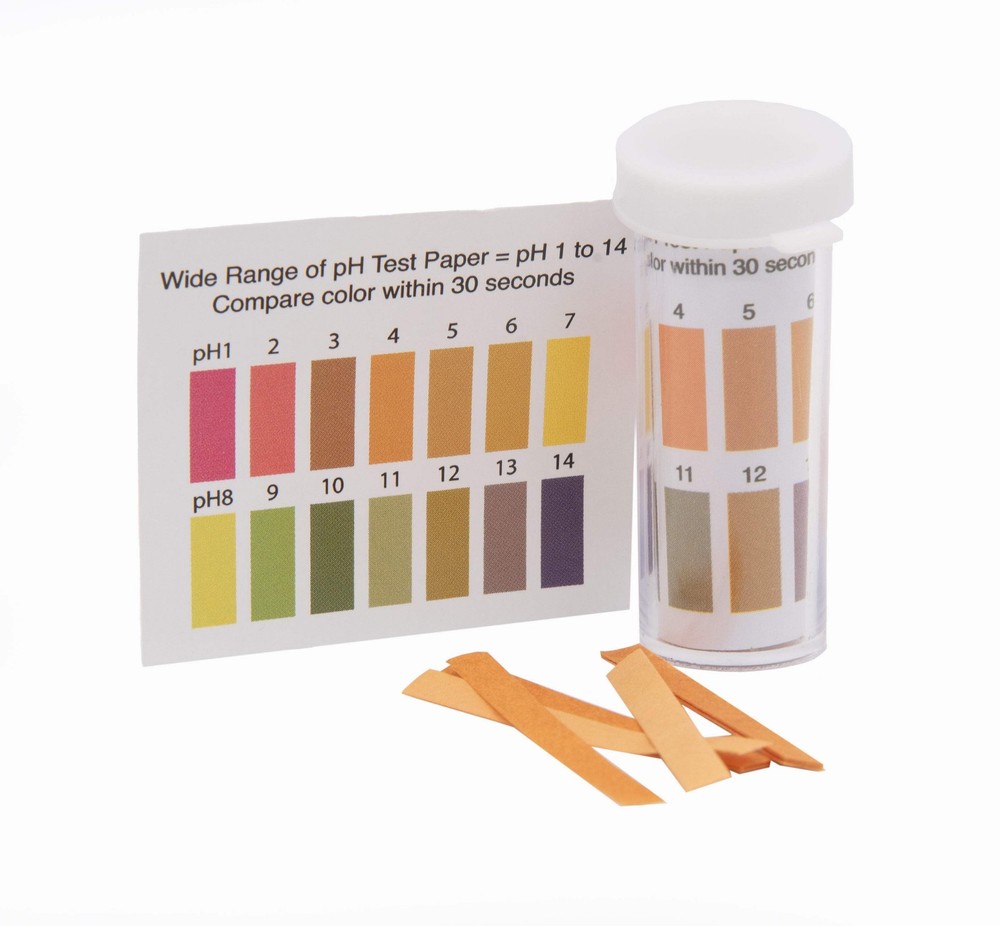 Wide-Range pH Test Paper Range 1-14, with 100 Strips. Useful in science