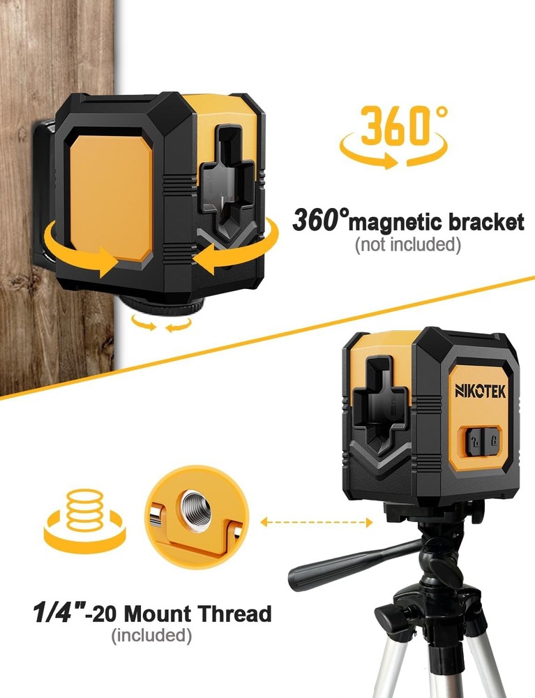 Laser Level with Tripod, Self-Leveling Green Beam Horizontal and