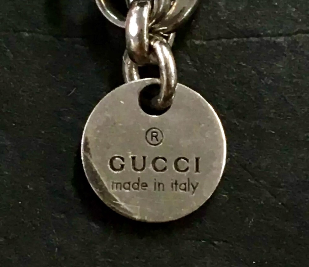 Authentic GUCCI Arabesque Interlocking G Silver 925 Pendant Necklace