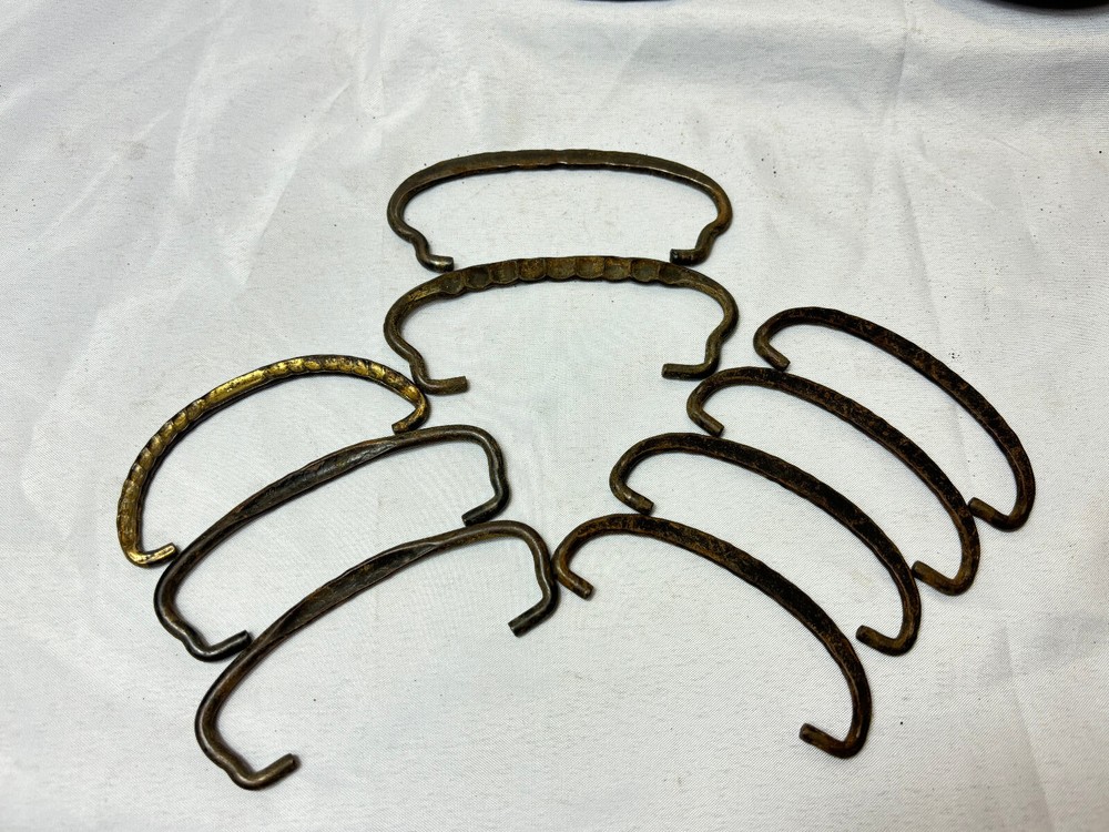 Vtg Cabinet Hardware LOT Brass Mixed Drop Bail Chippendale Backplate Cup Pulls