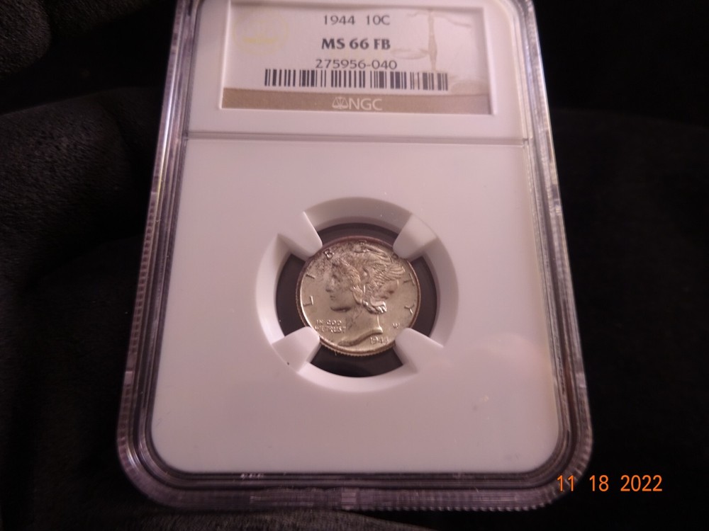 1944 Mercury Dime, NGC MS66 FB