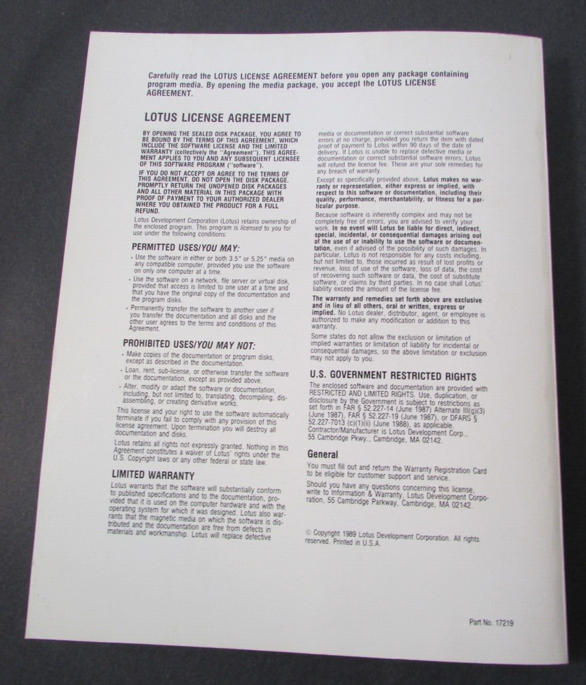 Lotus Spreadsheet for DeskMate manual 1989