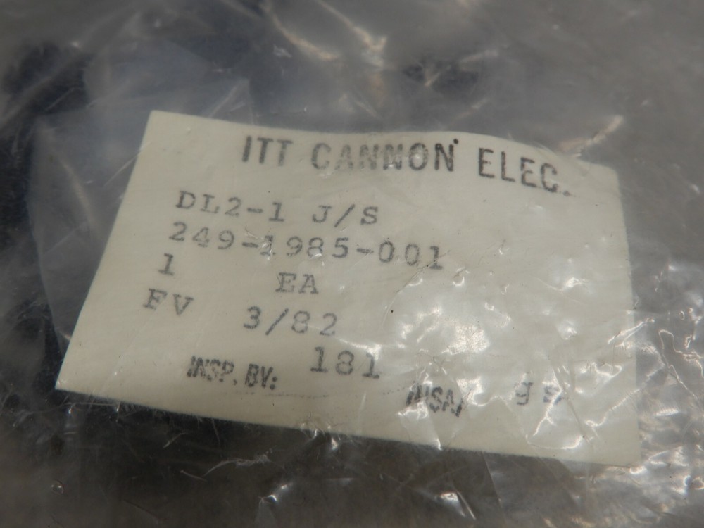 ITT Cannon DL2-1 J/S Connector Backshell Qty 2 NOS