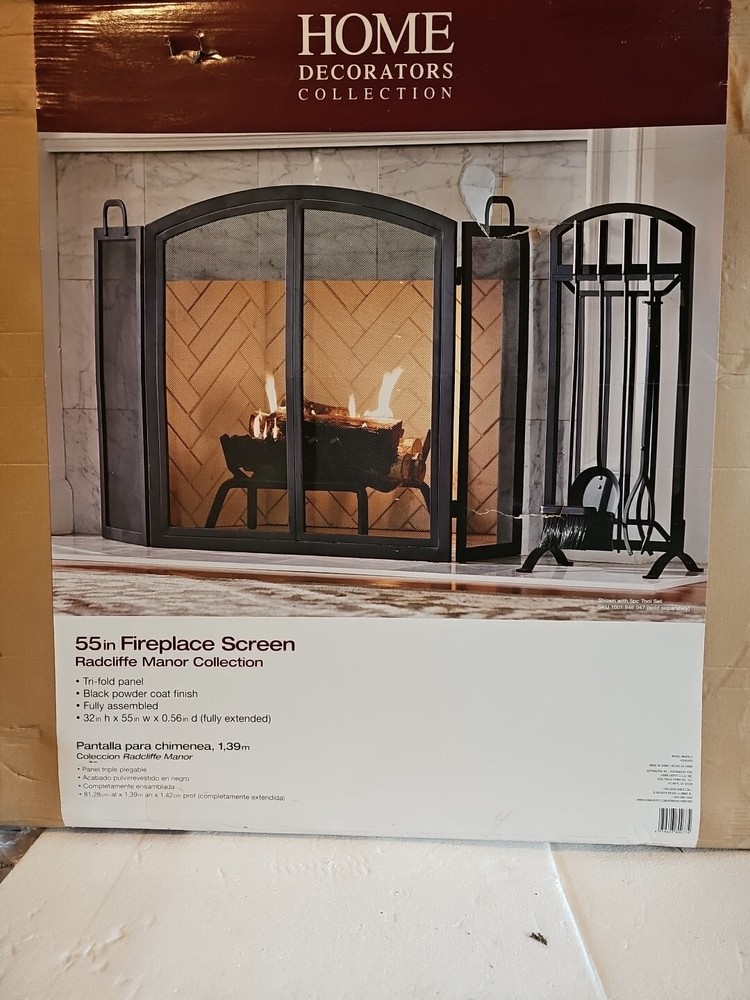 Home Decorators Radcliffe Manor 55" Fireplace Screen Black# Kd6042b
