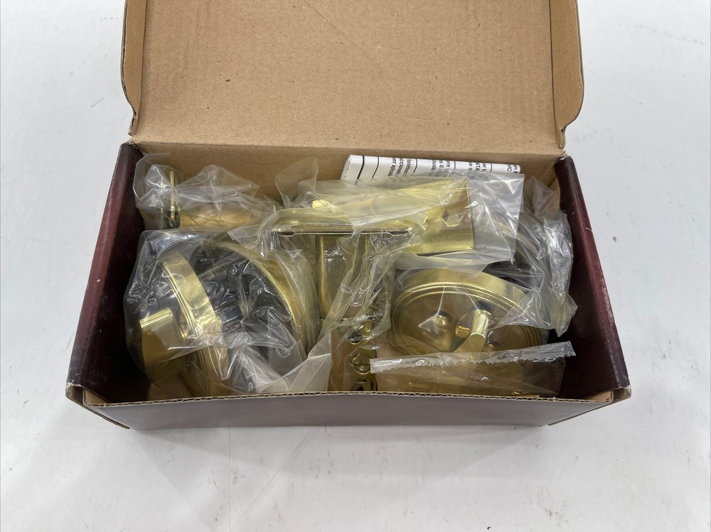HAMPTON MOUNTAIN SECURITY BOXs, 2 POLISHED BRASS KEYED DEADBOLT 3501-105 