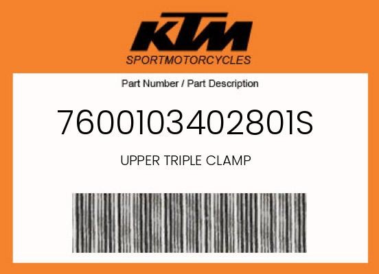 KTM Genuine Upper Triple Clamp - 7600103402801S