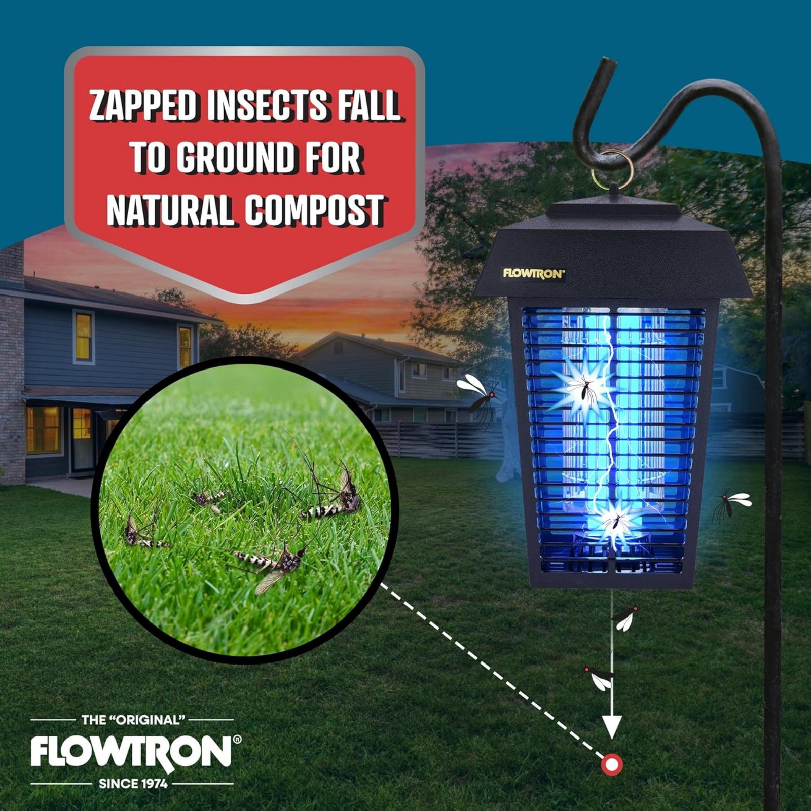 Flowtron Bug Zapper 1 Acre of Coverage w/ 40W Bulb & 5600V Killing Grid