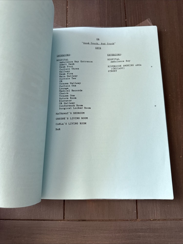 ER TV Show Script Ep. Good Touch Bad Touch Second Draft 8/1997 George Clooney