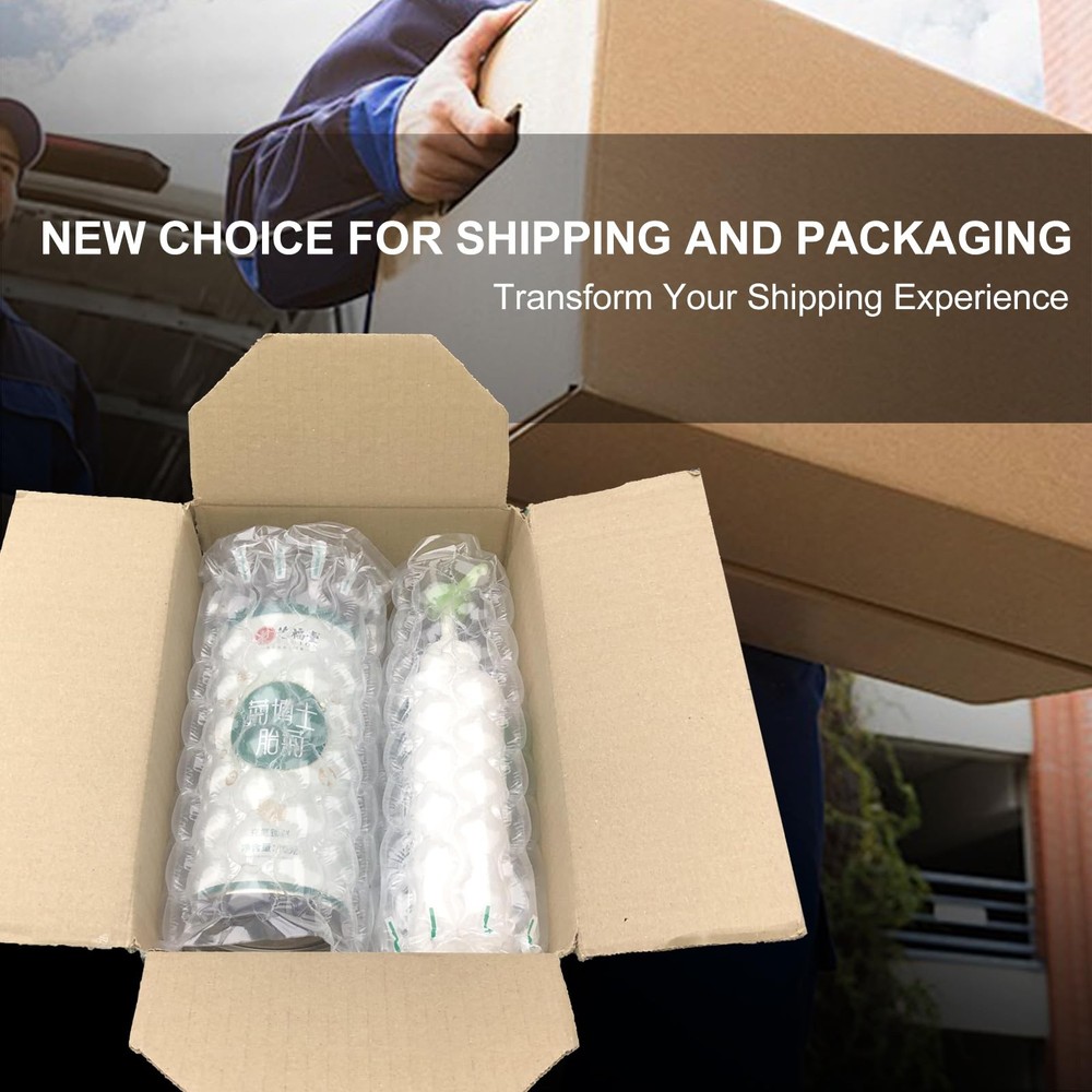 Hijelyn Inflatable Bubble Cushioning Wrap Roll Bottle Shipper Protector Sleeve
