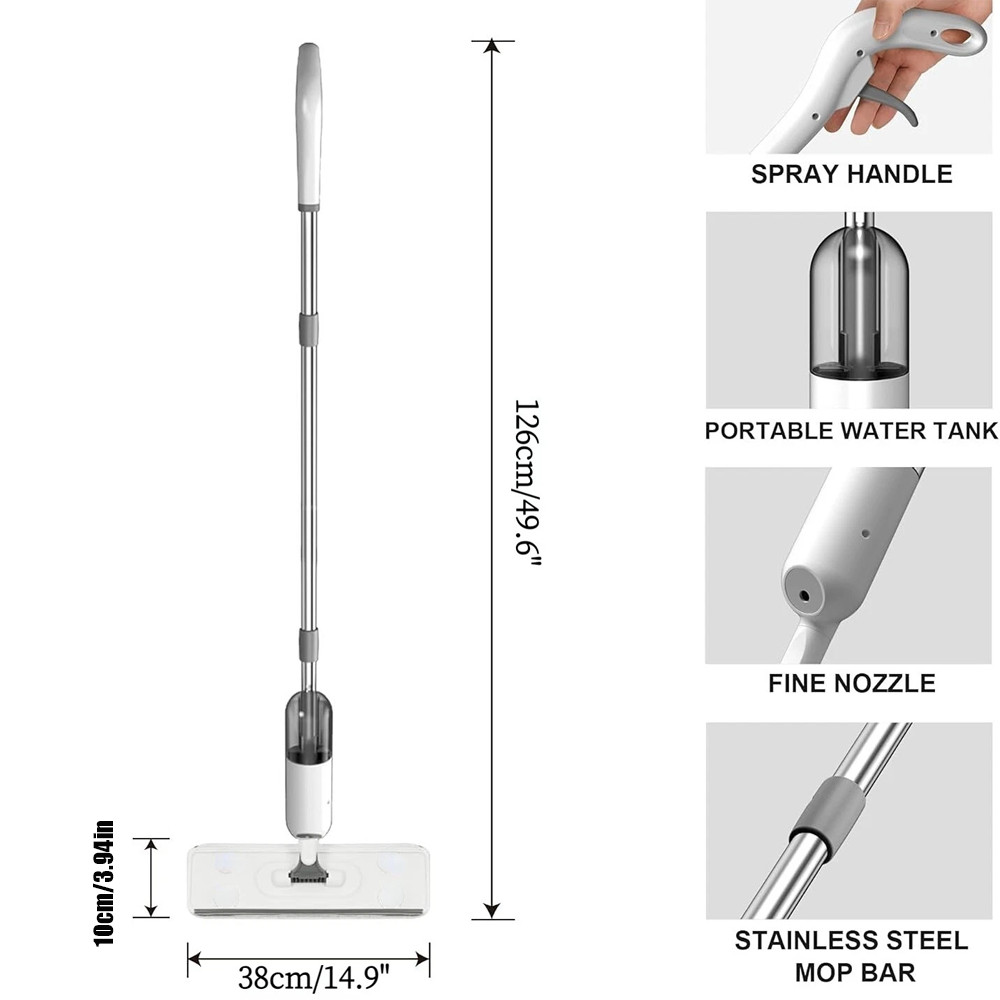 Spray Mops for Floor Cleaning with 5 Washable Pads, Wet Dry Microfiber Mop Home